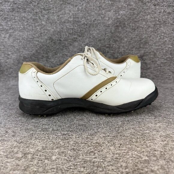 ✅Footjoy FJ Greenjoys 48762 Women's 7M Golf Shoes White Leather Lace Up Athletic - Picture 9 of 10